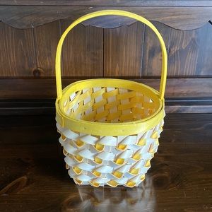 Beautiful yellow and cream basket with handle